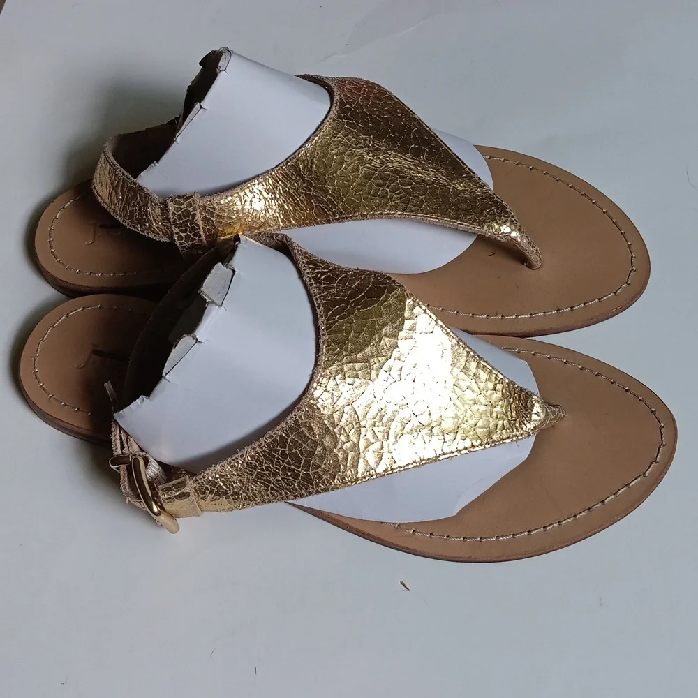 J.CREW GOLD SANDALS
